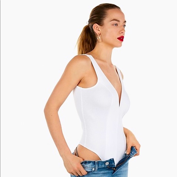 Express white v-wire thong bodysuit - Picture 3 of 6